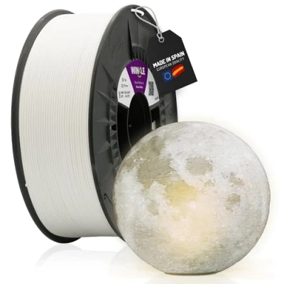 Imagen de WINKLE Filamento PLA HD Blanco Fantastma Impresora 3D 1,75mm 300g Compatible con Todas las Impresoras Precisión Dimensional Bobina