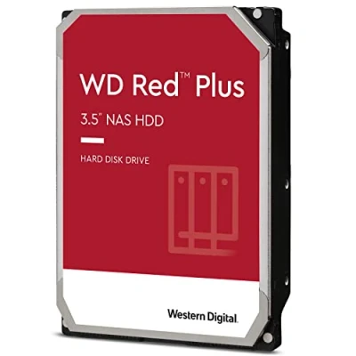 Imagen de WD Red Plus 8 TB NAS Disco duro interno de 3.5 pulgadas, Clase 5400 r. p. m., SATA 6 Gb/s, CMR y Caché 256 MB