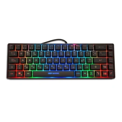 Imagen de DeepGaming TM065 Teclado 65% RGB Compacto con Sonoridad de Mecánico y Suavidad Membrana, 69 Teclas (19 Anti Ghosting), 10 Modos Iluminación, TKL, Alámbrico USB.