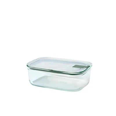 Imagen de Mepal Táper de cristal EasyClip Tarros con tapa y cierre clic Apto para el microondas, horno congelador Hermético a prueba derrames 1000 ml Nordic sage