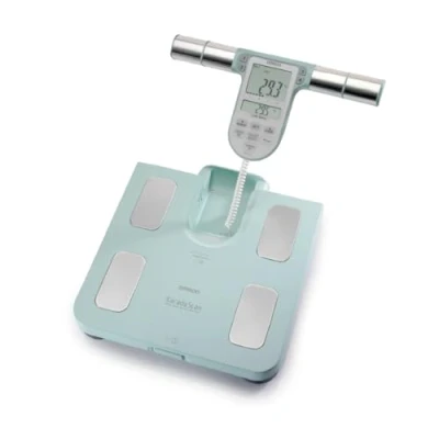 Imagen de OMRON BF511 Monitor de composición corporal, validado clínicamente, con 8 sensores alta precisión para medir en manos y pies turquesa