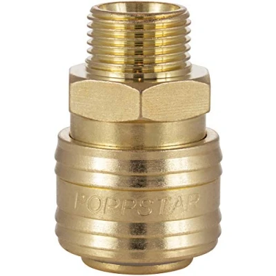 Imagen de Poppstar Conectores rapidos aire comprimido, diámetro nominal 7,2 mm con rosca exterior (macho) de 3/8 pulgada para conexión comprimido