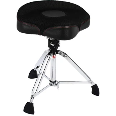 Imagen de Gibraltar Drum Stool 9000 Series Air Tech Sillín de moto Pro 2 Tone, 9608MW2T (Diámetro: 43cm, Asiento tejido malla seca, Super Lock, Pies goma &#039;Super Foot&#039;)