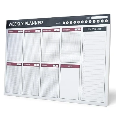 Imagen de Grupo Erik Bloc Planificador semanal genérico A4 sin fecha Calendario sobremesa │Planning escritorio Material escolar y papeleria Organizador semanal,