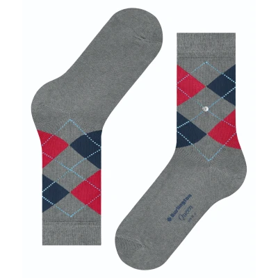 Imagen de Burlington Queen Rautenmuster Logoemblem Calcetines, Mujer, Talla: 36 41, Grau/blau/rot