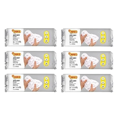 Imagen de Jovi Pasta para modelar Kit Air Dry de 6 unidades Color Blanco 3 kg (P85/6)