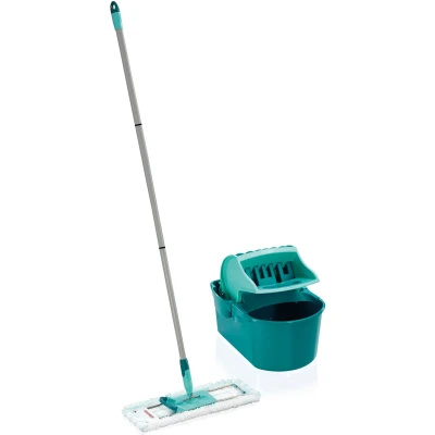Imagen de Leifheit Set de cubo escurridor y mopa fregona Profi Compact, friegasuelos con articulación giratoria profesional prensa