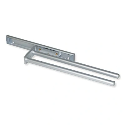 Imagen de EMUCA Toallero Extensible 2 Brazos, Colgador de Toallas para baño o Cocina Aluminio anodizado Mate, 310mm Largo