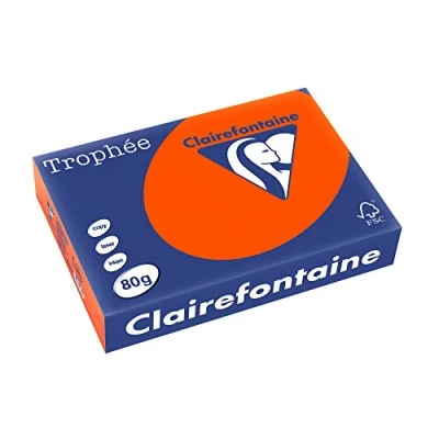 Imagen de Clairefontaine Trophée Resma de papel, 80 gr/m², 500 hojas, A4 (21 x 29.7 cm), color rojo cardenal
