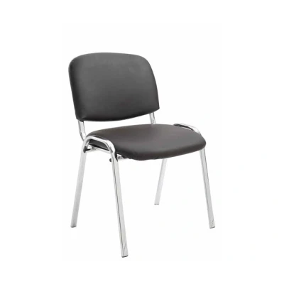 Imagen de CLP Silla de Conferencia Ken Chrom En Simil Cuero I Confidente Apilable Oficina Sin Ruedas con Base Metal Color:, Color:marrón