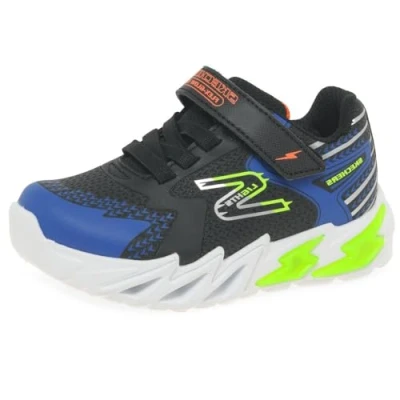Imagen de Skechers Flex Glow Bolt, Zapatos Deportivos Niños, Black Synthetic / Textile Blue, Lime, &amp; Ora, 21 EU