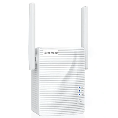 Imagen de BrosTrend Repetidor WiFi AC1200, de Red Doble Banda 5 GHz y 2.4 GHz, Amplificador Señal Extensor Wi Fi, Modo Ap, WPS Botón, 1 Puerto Ethernet, Facil Instalar