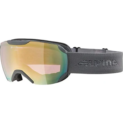 Imagen de ALPINA Gafas de esquí PHEOS S QV con espejo, fotocromáticas y que mejoran el contraste protección UV del 100% para adultos, grises, talla única
