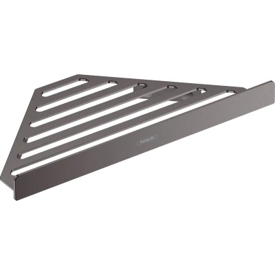 Imagen de hansgrohe AddStoris Jabonera de esquina, cromo negro cepillado, 41741340