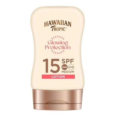 Imagen de Hawaiian Tropic Satin Protection MINI Ultra Radiance Loción Solar Protectora SPF 15, Protege y Suaviza la Piel , Fragancia Frutas Tropicales Formato Viaje 100 ml