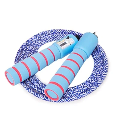 Imagen de Sunshine smile Cuerda para Saltar Ajustable, la de Boxeo y Mango Espuma, Boxeo, Velocidad (Azul Rojo)