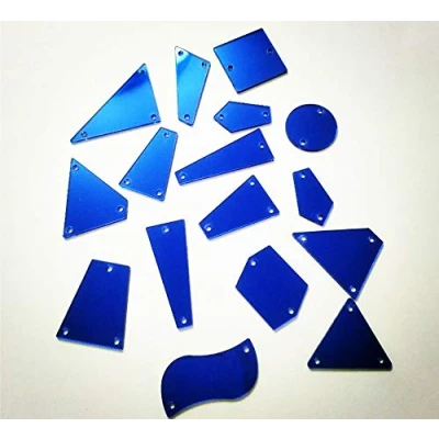 Imagen de Accesorios de espejo acrílico para coser en la ropa, ideal crear vestidos y adornar complementos como bolsas, zapatos, etc. azul oscuro