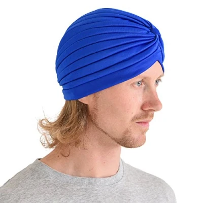 Imagen de Casualbox Twist Plisado Cabeza Envolver Turbante Gorra Adivino Sombrero Retro Vintage Azul