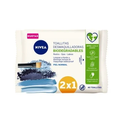 Imagen de NIVEA toallitas Desmaquilladoras Refrescantes (1 x 25 ud), desmaquillantes para piel normal y mixta, húmedas rostro, ojos, labios cuello