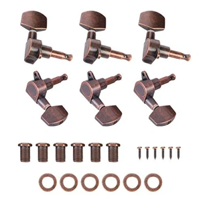 Imagen de Drfeify Clavijas de afinación la cabeza, 3L+3R, afinadores cabeza máquina para guitarra acústica eléctrica
