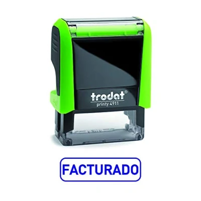 Imagen de Trodat 4911 Printy Sello Fórmula Comercial con Texto Español FACTURADO, entintaje automático, Tamaño de la Placa 37 x 14 mm, Azul