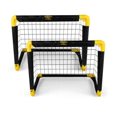 Imagen de Umbro Juego de 2 porterías fútbol, Incluye 4 Ganchos para el Suelo, 78 x 56 45 cm, Metal, Color Negro