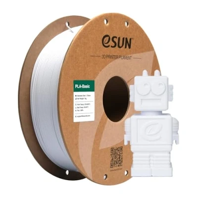 Imagen de eSUN PLA Filamento 1.75mm, Basic 3D Impresora Precisión Dimensional +/ 0.05mm, Carrete de 1KG (2.2 LBS) Rápido para Impresoras,Blanco Frío