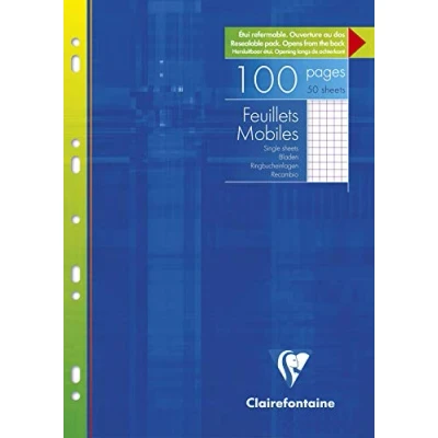 Imagen de Clairefontaine 1732 C Bloc de anillas A4, cuadriculado, margen doble pack 10 x 50 hojas