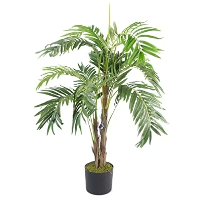 Imagen de Leaf Hoja de 120 cm Premium Artificial Areca Palma con Olla, Verde
