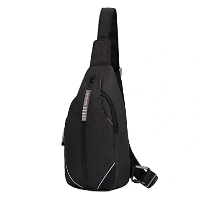 Imagen de Waterfly Mochila Bandolera Cruzada Pecho Bolso Pequeño para Ciclismo Deportivo Hombre y Mujer (Negro)