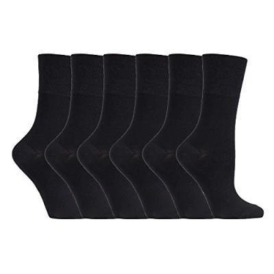 Imagen de Gentle Grip 6 pares mujer fantasia bambu calcetines sin elasticos para la circulacion (37 42 eur, SOLRM31)