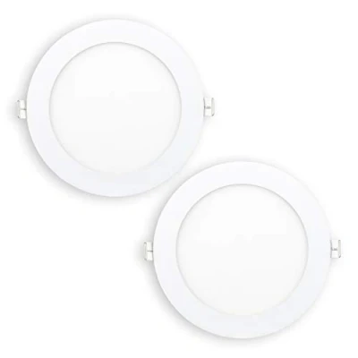 Imagen de Popp® Pack x2 Placa Downlight LED Techo Empotrable Circular 12W Luz cálida 3000k 1020Lumenes Corte de Ø160mm chip OSRAM, para cocina,pasillos,domitorio,salón (12W 3000K)