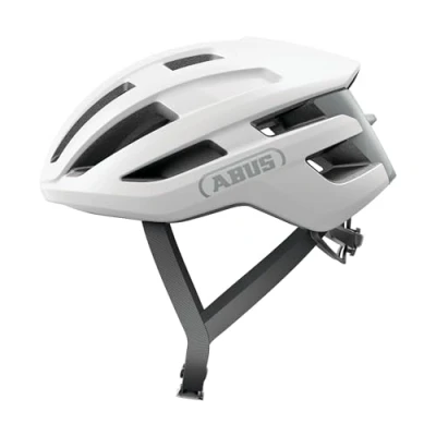 Imagen de ABUS Casco de ciclismo carretera PowerDome ligero con sistema ventilación inteligente y perfil aerodinámico Made in Italy para hombre mujer Blanco, talla L