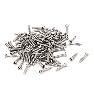 Imagen de sourcing map Tornillo autorroscante avellanado de cabeza cruzada M1.4 x 8 mm 100 piezas