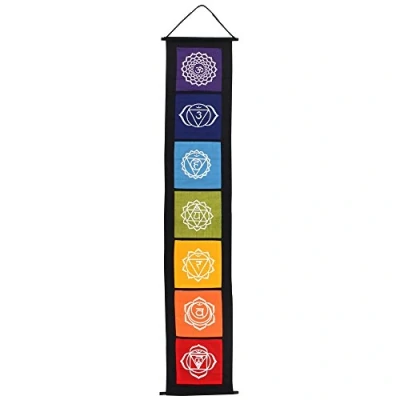 Imagen de Something Different Bandera con símbolo de Chakra, Tela, Multicolor, 29 x 0.2 154 cm