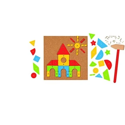 Imagen de GOKI Puzzles de maderaPuzzles maderaGOKIMartillo y Set Clavos, Basic, Multicolor, Medium (58578)