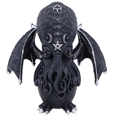 Imagen de Nemesis Now Cult Cuties Culthulhu Figura de 10,3 cm, Resina, Negra, Adorable Gato Alado, Detalles Plateados, fundida en la Mejor Pintada a Mano con Amor
