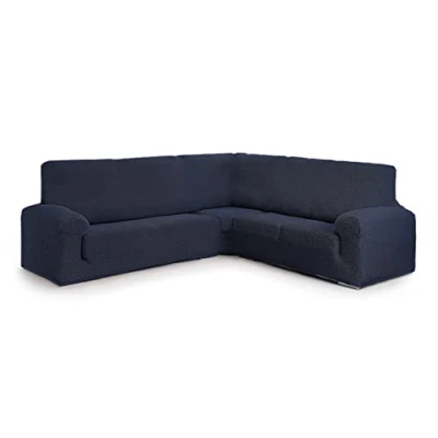 Imagen de Milica Funda para sofá rinconero Hecho de Tejido Adaptable Bután tamaño Normal (hasta 450 cm) Color 03 Azul