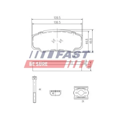 Imagen de FAST FT29109 Juego de pastillas freno Eje trasero excl. contacto avisador desgaste FIAT: Ducato II Furgón