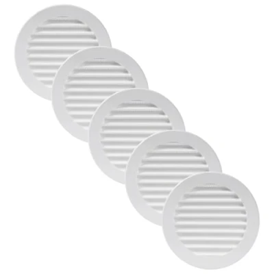 Imagen de Vent Systems cubierta paquete de 5 ventilación blanca 10 cm, rejilla redonda, aire, para parrilla, aire acondicionado