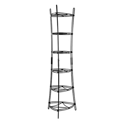Imagen de LODGE Torre organizadora de almacenamiento utensilios cocina hierro fundido 6 niveles, construcción acero, negro mate