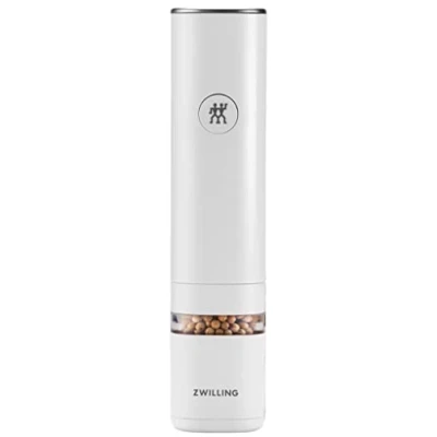 Imagen de ZWILLING ENFINIGY molinillo eléctrico de sal y pimienta con cerámica luz LED, Recargable por USB, Blanco
