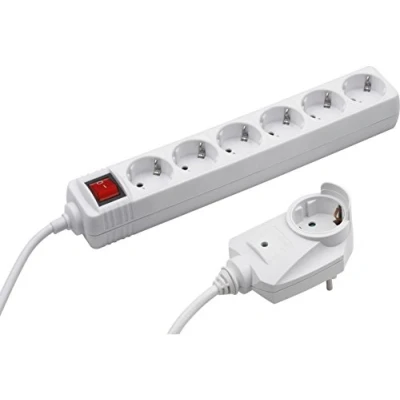 Imagen de Meister 7430650 Tira de la potencia 6 más 1, 2 m, blanco con interruptor