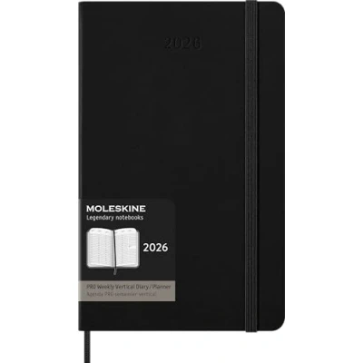 Imagen de Moleskine Planificador Semanal, Agenda Semanal Vertical Pro 12 Meses 2025, Tapa Dura y Cierre Elástico, Color Negro, Formato Grande 13x21 cm
