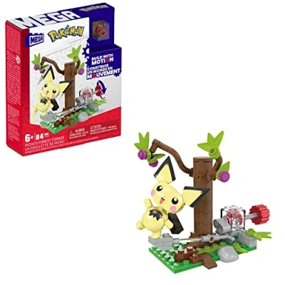 Imagen de MEGA Pokémon Búsqueda en el Bosque de Pichu, Juego construcción 84 Piezas con 1 Figura acción Personaje construible y articulada Movimiento, HPB59