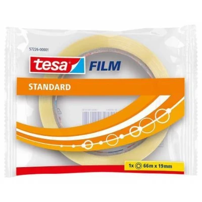Imagen de tesa film standard, Cinta Adhesiva Multiuso Transparente para el Hogar, la Oficina y Escuela, 66 m x 19 mm, 1 Pieza