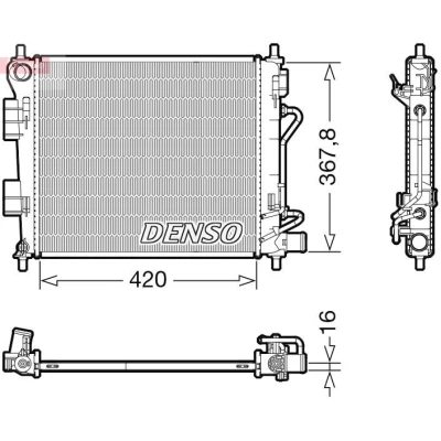 Imagen de DENSO DRM41018 Radiador, refrigeración del motor 420 388 16 HYUNDAI: i10 II Hatchback