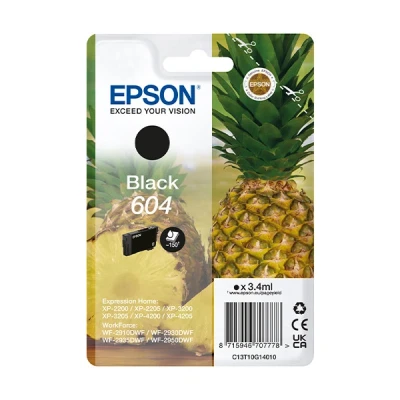 Imagen de Cartucho de tinta Epson 604 INK, ‎Tamaño estándar, Hasta 350 páginas, Negro