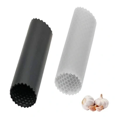 Imagen de BaiJ Pelador de Ajos,2 Piezas Manual Silicona Fácil Utiles Cocina Útil Utensilios Accesorios Pelar Ajo Gadgets Mantenga Sus Manos Libres Olores Negro/Transparente
