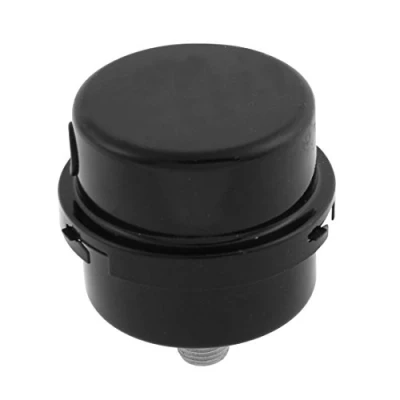 Imagen de sourcing map Compresor de aire 12mm Rosca Macho Redondo Filtro escape Silenciador Negro